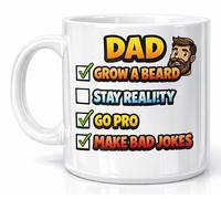 Dad Checklist Grow Beard Make Bad Jokes Funny Gift Mug