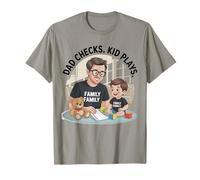 Dad Checks Kid Plays Family T-Shirt