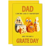 Dad Cheesy Birthday Card - Large A5 Size - Cheese Funny Birthday Cards for Dad Father