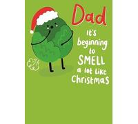 Dad Christmas Card Daddy Father Smell Brussel Sprout Wind - Funny Xmas Card