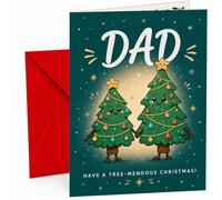 Dad Christmas Card Funny Tree-mendous Cute Christmas Trees