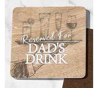 Dad Coaster Makes for a cute Dad gifts, Lovely Dad Dad Stocking Filler Wooden Effect