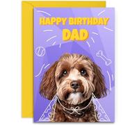 Dad Cockapoo Birthday Card - Superhero Cute Dog Design - A5 Size with Envelope