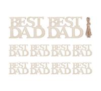 DAD Day Craft - Wood, 4.72x2.83in Cutouts Tag Smooth | Paintable Hanging DIY Father's Day Decoration Crafts, Wooden Ornament Set For Father's Days, Dad Birthday Party, Home Decor