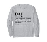 Dad Definition A Male Who Doesn’t Know Things are Dad Humor Long Sleeve T-Shirt