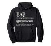 Dad Definition A Male Who Doesn’t Know Things Are Dad Humor Pullover Hoodie