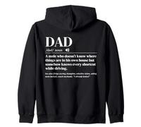 Dad Definition A Male Who Doesn’t Know Things Are Dad Humor Zip Hoodie