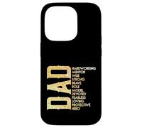 Dad Definition Hardworking Mentor Strong Protective Hero Case for iPhone 14 Pro