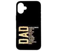 Dad Definition Hardworking Mentor Strong Protective Hero Case for iPhone 16 Plus