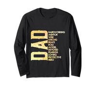 Dad Definition Hardworking Mentor Strong Protective Hero Long Sleeve T-Shirt