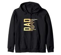 Dad Definition Hardworking Mentor Strong Protective Hero Zip Hoodie