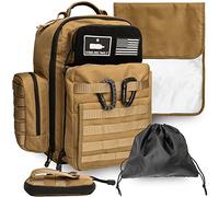Dad Diaper Bag - Molle-Style Military Diaper Backpack Made of Rugged 900D Waterproof Polyester with Wider Extra-Long Straps, Pouch for Dirty Diapers, Baby Wipes Dispenser & Insulated Bottle Pockets