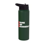 DAD Drunk and Disorderly - Dad Joke Present - Funny Drinking Stainless Steel Insulated Water Bottle