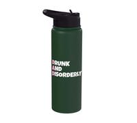 DAD Drunk and Disorderly - Dad Joke Present - Funny Drinking Stainless Steel Insulated Water Bottle