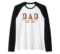 Dad Est 2001 Funny Sports Year Established Father Retro Raglan Baseball Tee