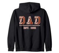 Dad Est 2001 Funny Sports Year Established Father Retro Zip Hoodie