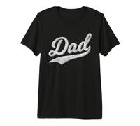 DAD Father's Day Baseball Script Cursive Text Classic Swoosh Premium T-Shirt