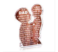 Dad Fathers Day Birthday Gifts from Son Dad and Son Acrylic Desk Decorations for Home Office I Love You Dad Plaque for Daddy Inspirational Father's Day Thank You Plauqe for Men Him Decorative Signage