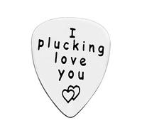 Dad Fathers Day Gift Couples Gift for Boyfriend I Plucking Love You Guitar Pick Gift for Men Funny Guitar Player Lover Musician Valentine Anniversary Christmas Birthday Gift for Him Long Distance Gift