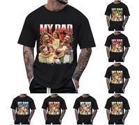 Dad Father's Day Gift Personalized T-Shirt Face Photo Father's Day Printed T Shirt Funny Mother's Day Gift New Year Of Birth Cotton Gift, B-hot pink., XXL