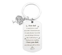 Dad Father's Day Gifts from Son Daughter Keyring Dad Birthday Gifts for Daddy Father Pops Daddy Presents for Birthday Fathers Day Christmas Santa Secret Valentines Day Thank You Father Gift Keychain