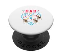 DAD Father's Day Heart Shape Three Cute Beagles Owner PopSockets Adhesive PopGrip