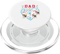 DAD Father's Day Heart Shape Three Cute Beagles Owner PopSockets PopGrip for MagSafe