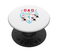DAD Father's Day Heart Shape Three Cute Boston Terriers PopSockets Adhesive PopGrip