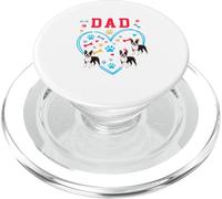 DAD Father's Day Heart Shape Three Cute Boston Terriers PopSockets PopGrip for MagSafe