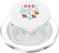 DAD Father's Day Heart Shape Three Cute Chow Chow Chow Chows PopSockets PopGrip for MagSafe