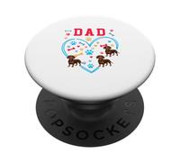 DAD Father's Day Heart Shape Three Cute Dachshunds Owner PopSockets Adhesive PopGrip