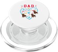 DAD Father's Day Heart Shape Three Cute Dachshunds Owner PopSockets PopGrip for MagSafe
