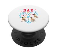 DAD Father's Day Heart Shape Three Cute Great Danes Owner PopSockets Adhesive PopGrip