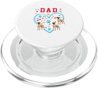 DAD Father's Day Heart Shape Three Cute Great Danes Owner PopSockets PopGrip for MagSafe