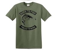 DAD Fishing Legend T-Shirt Funny Gift Fisherman Carp Angler Fishing Tackle Top (Born to Fish Forced to Work)
