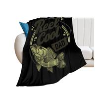 Dad Fishing Reel Cool Fleece Blanket Lightweight Throw Blankets for Couch Bed Soft Warm Blanket 40"*50" （100 * 130cm）