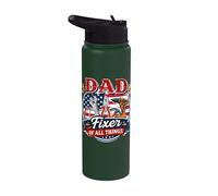 Dad Fixer of All Things Funny Handyman Papa Dad Father's Day Stainless Steel Insulated Water Bottle