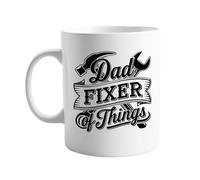 Dad Fixer of Things 11oz Mug - Funny Coffee Cup for Handy Dads, Fix-It Experts, and DIY Enthusiasts - Ideal for Morning Coffee, Tea, and More - Great for Birthdays, Father’s Day, or Just Because
