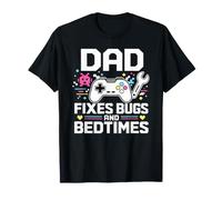 Dad Fixes Bugs and Bedtimes Gamer Developer Dad T-Shirt