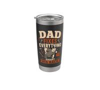 Dad Fixes Everything Except His Back, Funny Mechanic Fathers Stainless Steel Insulated Tumbler