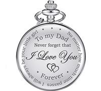 Dad from Daughter to Father Engraved Pocket Watch - No Matter How Much Time Passes, I Will Always Be Your Little Girl Silver
