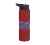 Dad Funny Hard Working Protector Hero Patient Smart Tough Stainless Steel Insulated Water Bottle