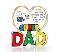 Dad Gifts, Acrylic Heart Plaque, Gifts For Dads Birthday From Daughter&Son, Fathers Day Gift, Best Dad Gifts, Presents For Daddy Ideas Suitable Christmas Father's Day Valentine's Day Easter