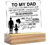 Dad Gifts: Acrylic Plaque With Wooden Stand, Clear Desk Decorative Present For Home Office