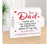 Dad Gifts, Block - Shaped Personalised Puzzle Dad Plaque 12×32CM, Presents for Papa from Kid, Child, Heartfelt Daddy’s Day Memento, Unique Father Gift Christmas Gifts
