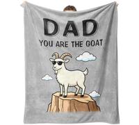 Dad Gifts, Dad You Are the Goat Birthday Gifts, Daddy Blanket with Gift Box | Dad Gifts from Daughter Son Wife for Fathers Day Christmas, Presents for Dad to Be, Soft Nap Throw Blanket 130x150cm