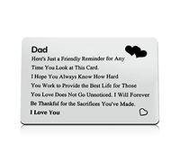 Dad Gifts Fathers Day Gift Engraved Wallet Insert Card for Dad Birthday Gifts Christmas Stocking Stuffers for Dad Thanksgiving Gifts Dad Gifts from Daughter Son Kids