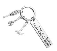 Dad Gifts Father's Day Gifts Keychain from Son Girl, Encouragement Dads Birthday Gift Papa Keyring Gifts for Dad & Grandpa - I Have a Hero I Call Her Daddy