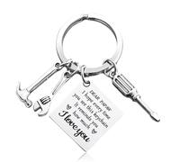 Dad Gifts Father's Day Gifts Keychain from Son Girl, Encouragement Dads Birthday Gift Papa Keyring Gifts for Dad & Grandpa - I Hope Every Time You See the Keychain, It Reminds You How Much I Love You