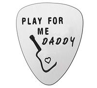 Dad Gifts for Father's Day Christmas Birthday - Stainless Steel Guitar Pick With Message, Gifts From Daughter Son (#4 Play For Me Daddy)